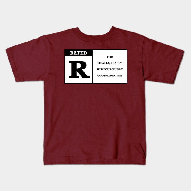 Rated R Kids T-Shirt by rocksandcolors